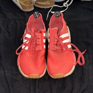 Adidas Bright Red Sneakers with White Accents